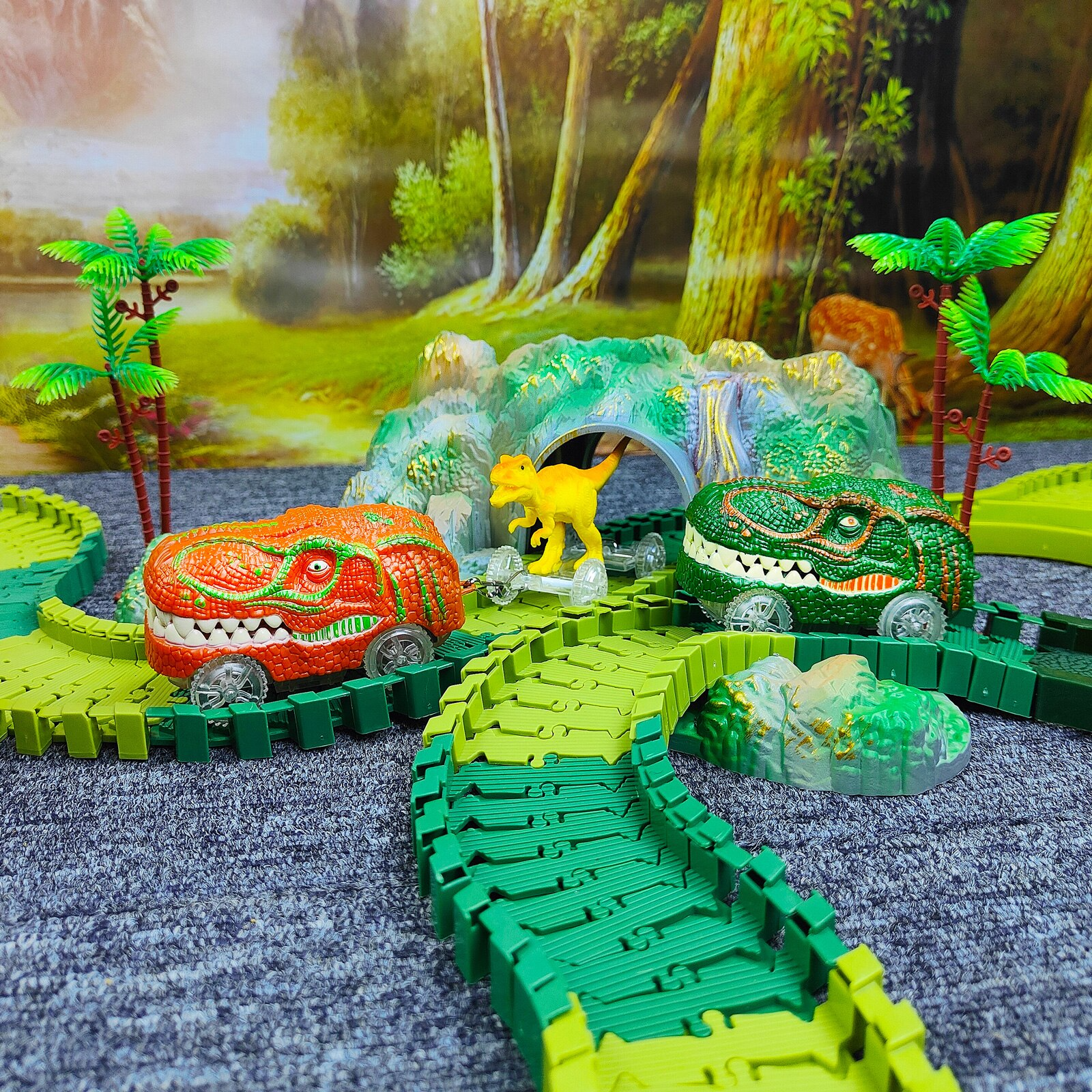Dinosaurus Racebaan Set – Autobaan Speelset Voor Kinderen