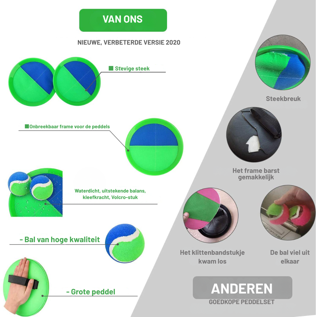Vang- en Werpspel - Klittenband Vangbal Set Buitenspeelgoed Kinderen