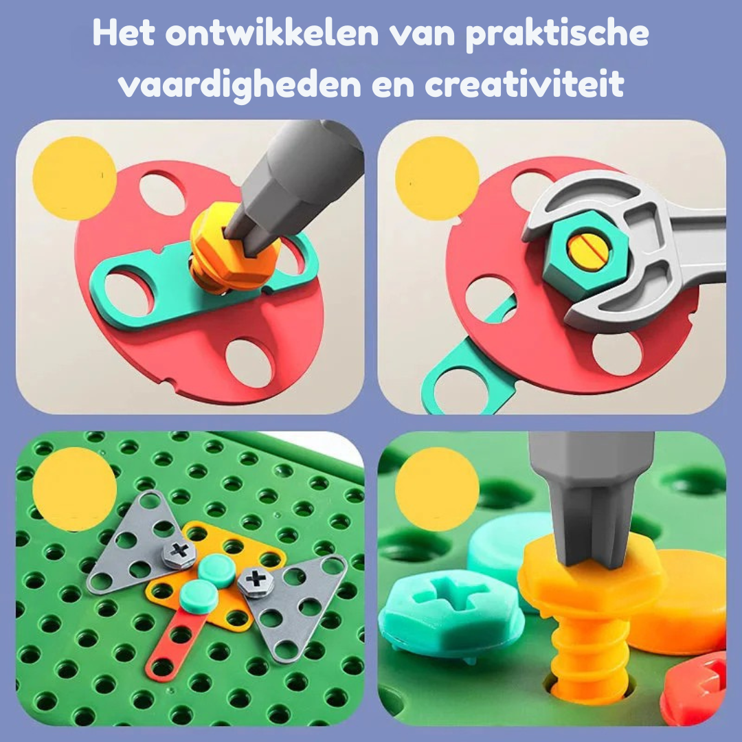 Montessori Elektrische Boorset – Bouwgereedschap Speelset Voor Kleine Ingenieurs