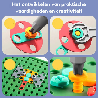 Montessori Elektrische Boorset – Bouwgereedschap Speelset Voor Kleine Ingenieurs