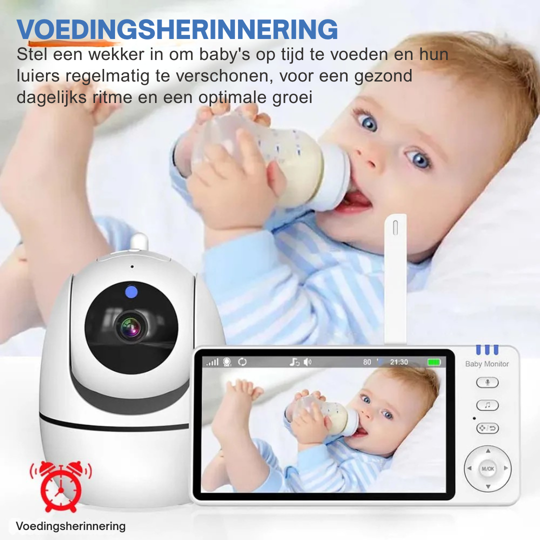 HD Video Babyfoon – 5-Inch Babyfoon Met PTZ-Camera En Nachtzicht