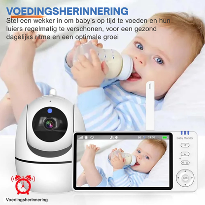HD Video Babyfoon – 5-Inch Babyfoon Met PTZ-Camera En Nachtzicht