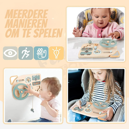 Houten Stuurwiel Activiteitenbord – Montessori Stuurwiel Speelset Voor Kinderen