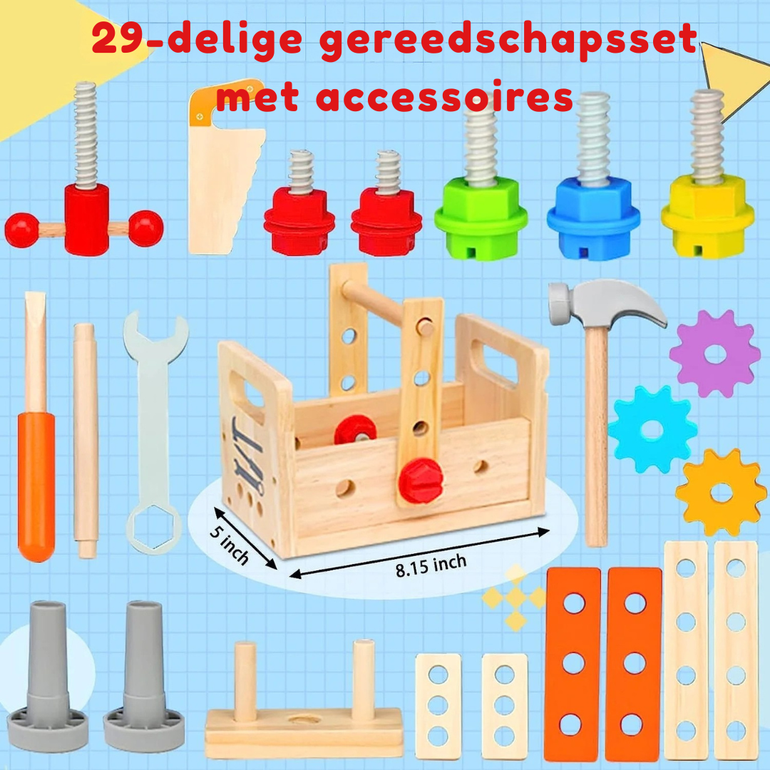 Houten Werkbank Speelgoed – Montessori Gereedschapsbank Set Voor Peuters