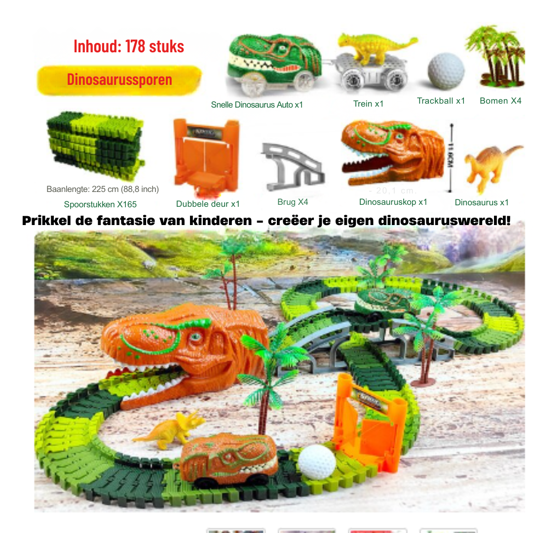 Dinosaurus Racebaan Set – Autobaan Speelset Voor Kinderen