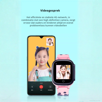 GPS Smartwatch Kinderen - 4G Horloge met Videobellen en SOS Knop