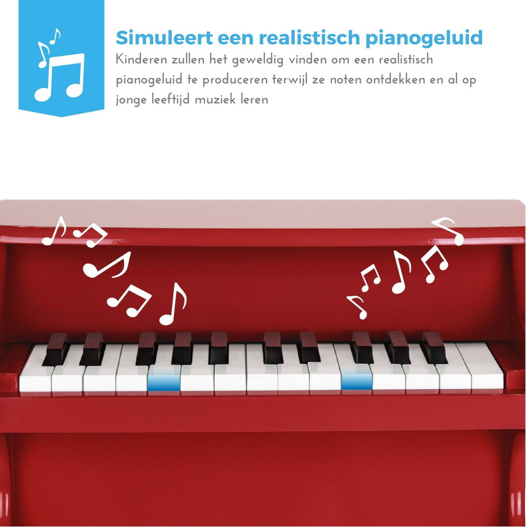 Houten Kinderpiano - Speelgoed Piano met 25 Toetsen en Muziekboek