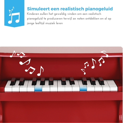 Houten Kinderpiano - Speelgoed Piano met 25 Toetsen en Muziekboek