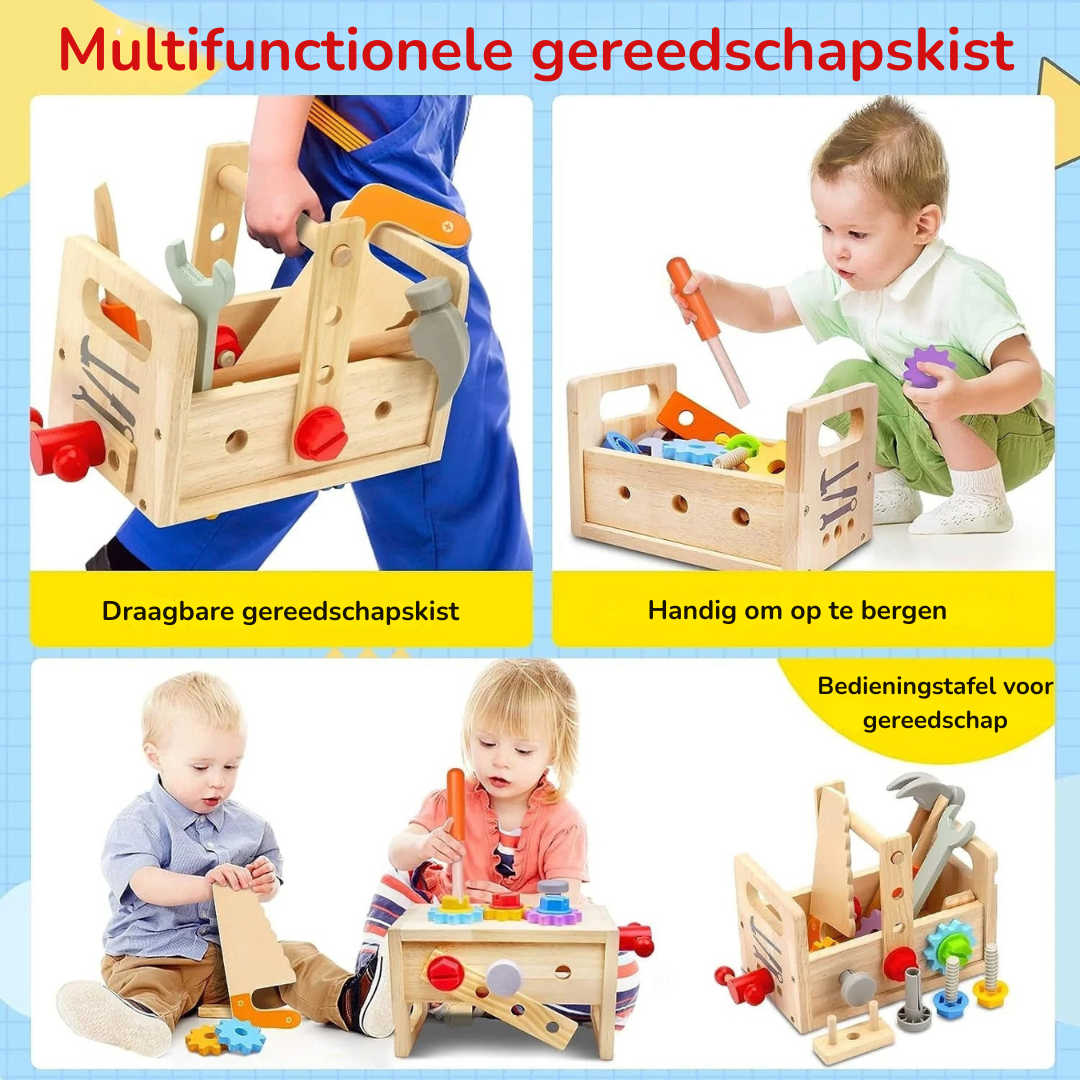 Montessori Peuter Gereedschapsset – Houten Werkbank Toolbox Speelgoed