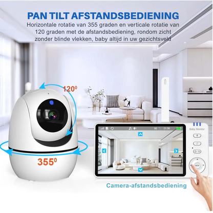 HD Video Babyfoon – 5-Inch Babyfoon Met PTZ-Camera En Nachtzicht