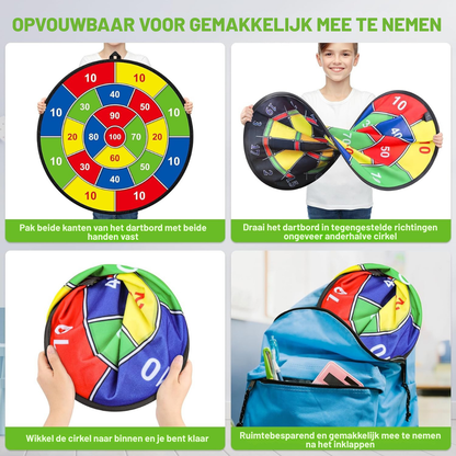 Groot Klittenband Dartbord - Educatief Dartspel Kinderen met Ballen