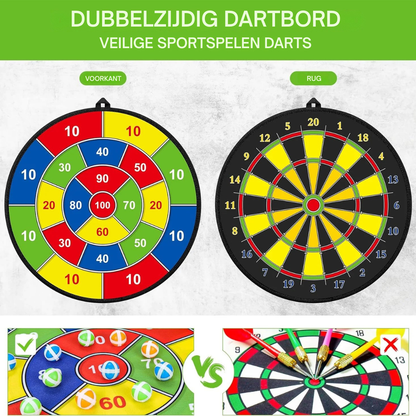 Kinder Dartbordset – Opvouwbaar Dartspel Met Kleefballen