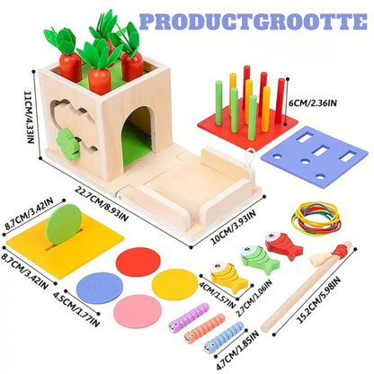 Montessori Houten Speelset – Activiteitenkubus Set Voor Peuters
