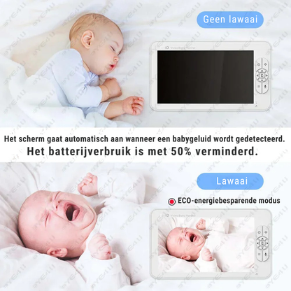 HD Video Babyfoon – 5-Inch Babyfoon Met PTZ-Camera En Nachtzicht