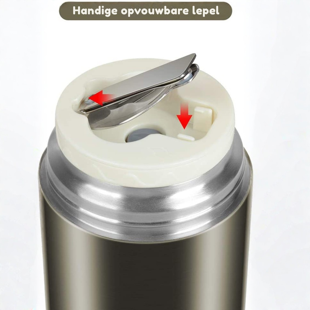 Geïsoleerde Voedselcontainer – Lekvrije Thermos Voedselpot Met Lepel
