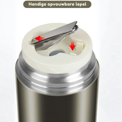 Geïsoleerde Voedselcontainer – Lekvrije Thermos Voedselpot Met Lepel