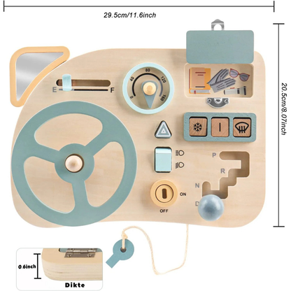 Houten Stuurwiel Activiteitenbord – Montessori Stuurwiel Speelset Voor Kinderen
