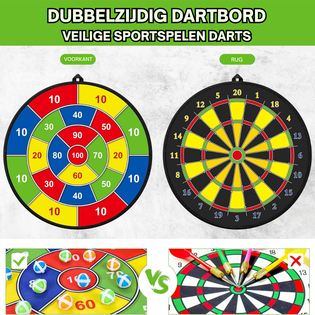 Groot Klittenband Dartbord - Educatief Dartspel Kinderen met Ballen