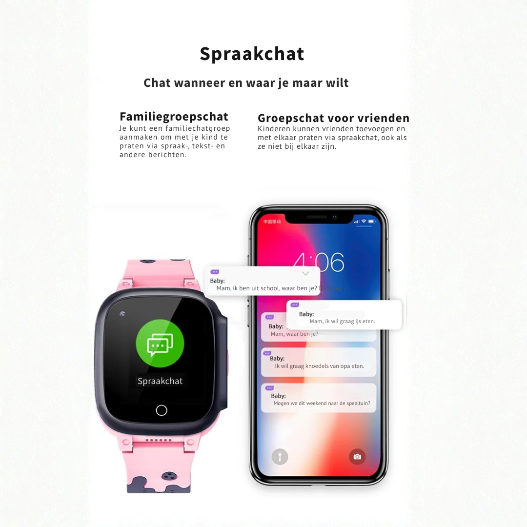 GPS Smartwatch Kinderen - 4G Horloge met Videobellen en SOS Knop