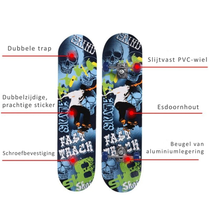 Kinderskateboard - Draagbaar Skateboard voor Kinderen 4-8 Jaar