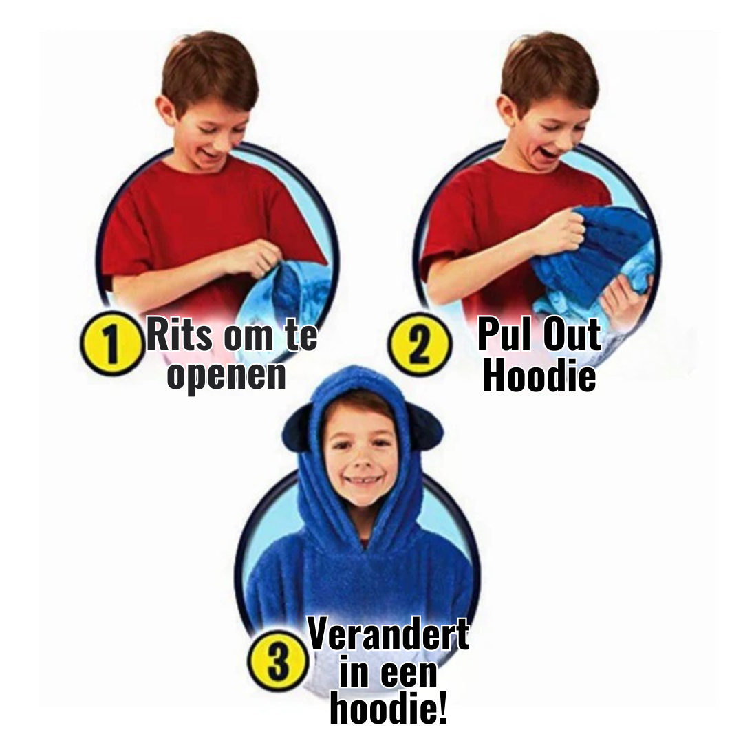 2-in-1 Knuffeldier Hoodie Deken – Omvormbare Pluche Hoodie Voor Kinderen