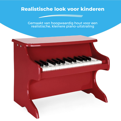 Houten Kinderpiano - Speelgoed Piano met 25 Toetsen en Muziekboek