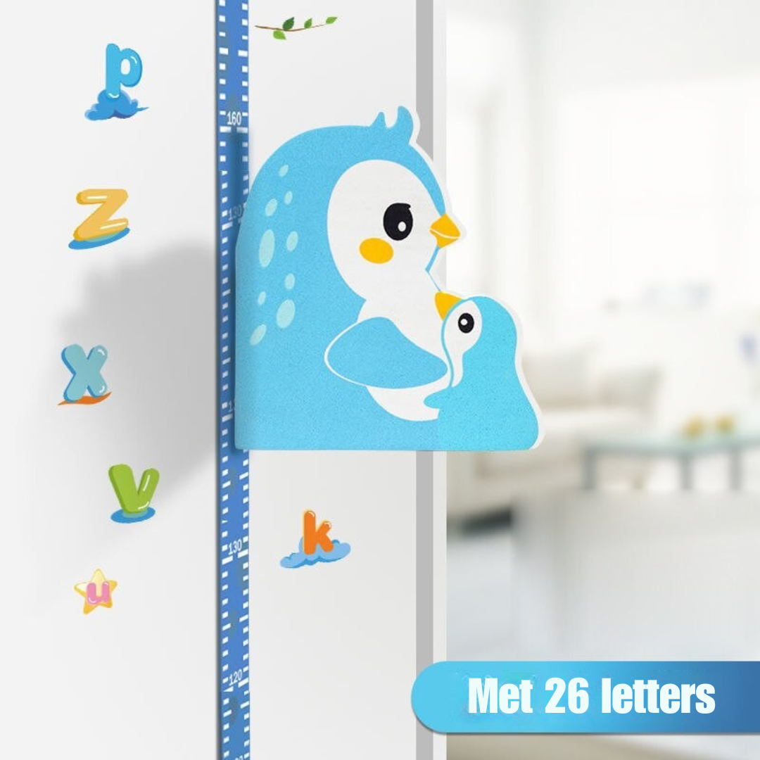 Kinder Lengtemeter – Muursticker Met Dieren Voor Het Bijhouden Van De Groei