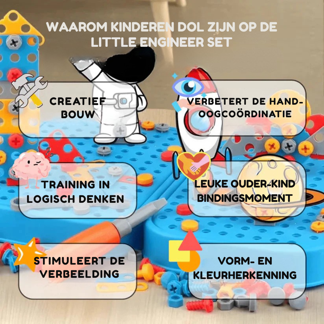 Montessori Elektrische Boorset – Bouwgereedschap Speelset Voor Kleine Ingenieurs