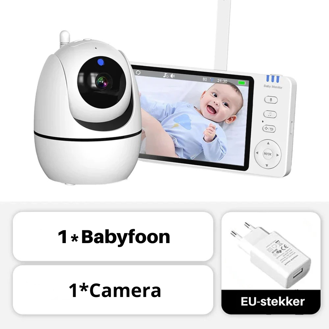 HD Video Babyfoon – 5-Inch Babyfoon Met PTZ-Camera En Nachtzicht
