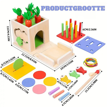 Montessori Houten Speelset – Sensorische Activiteitskubus Voor Peuters