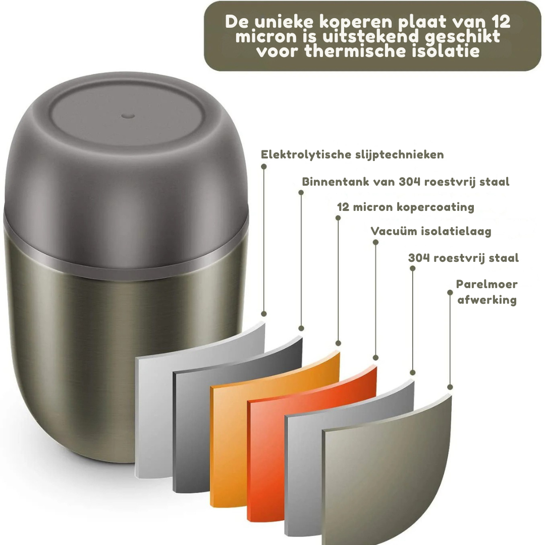 Geïsoleerde Voedselcontainer – Lekvrije Thermos Voedselpot Met Lepel