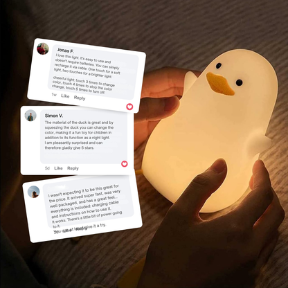 Veilleuse enfant animaux | Lampe en silicone avec commande tactile | Canard, faon ou chaton