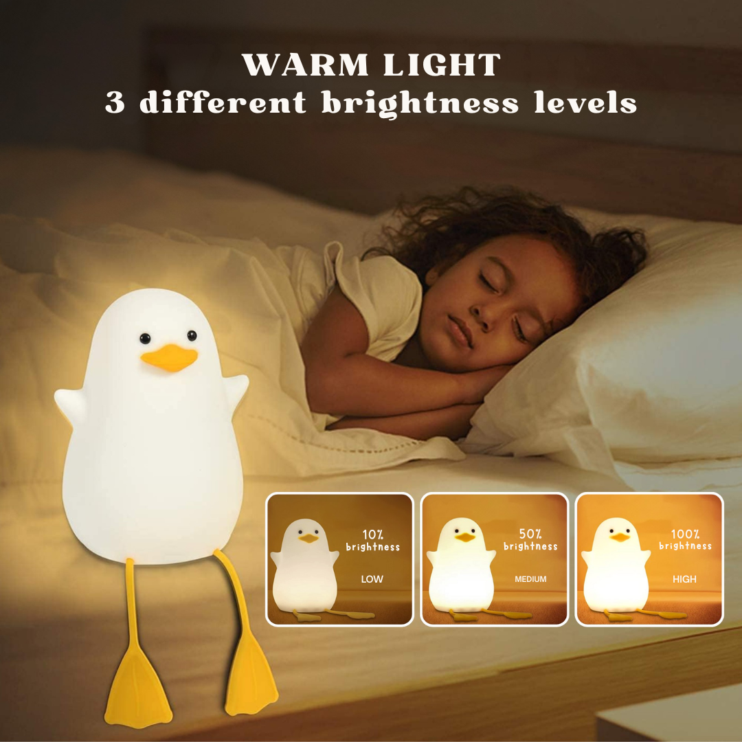 Veilleuse enfant animaux | Lampe en silicone avec commande tactile | Canard, faon ou chaton
