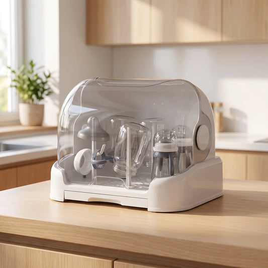 Flessenrek Baby - Droogrek en Afdruiprek Babyflesjes met Deksel