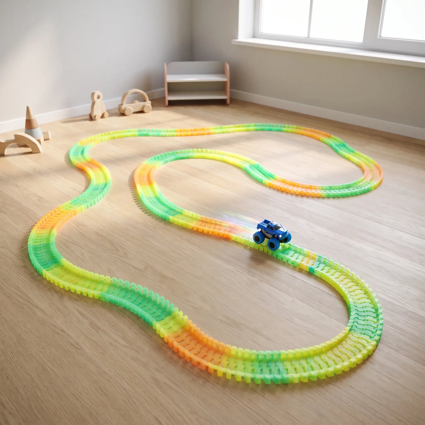 Flexibele Racebaan Kinderen | Buigbare Autobaan Montessori | 46 tot 184 Delen