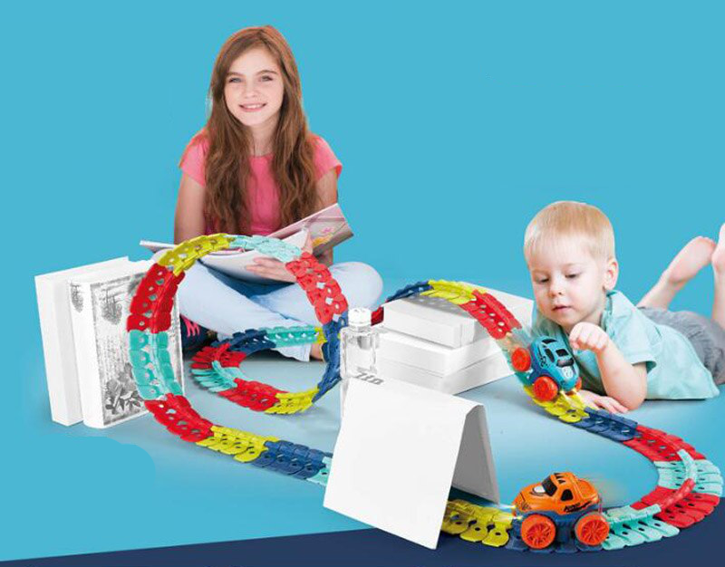 Flexibele Racebaan Kinderen | Buigbare Autobaan Montessori | 46 tot 184 Delen