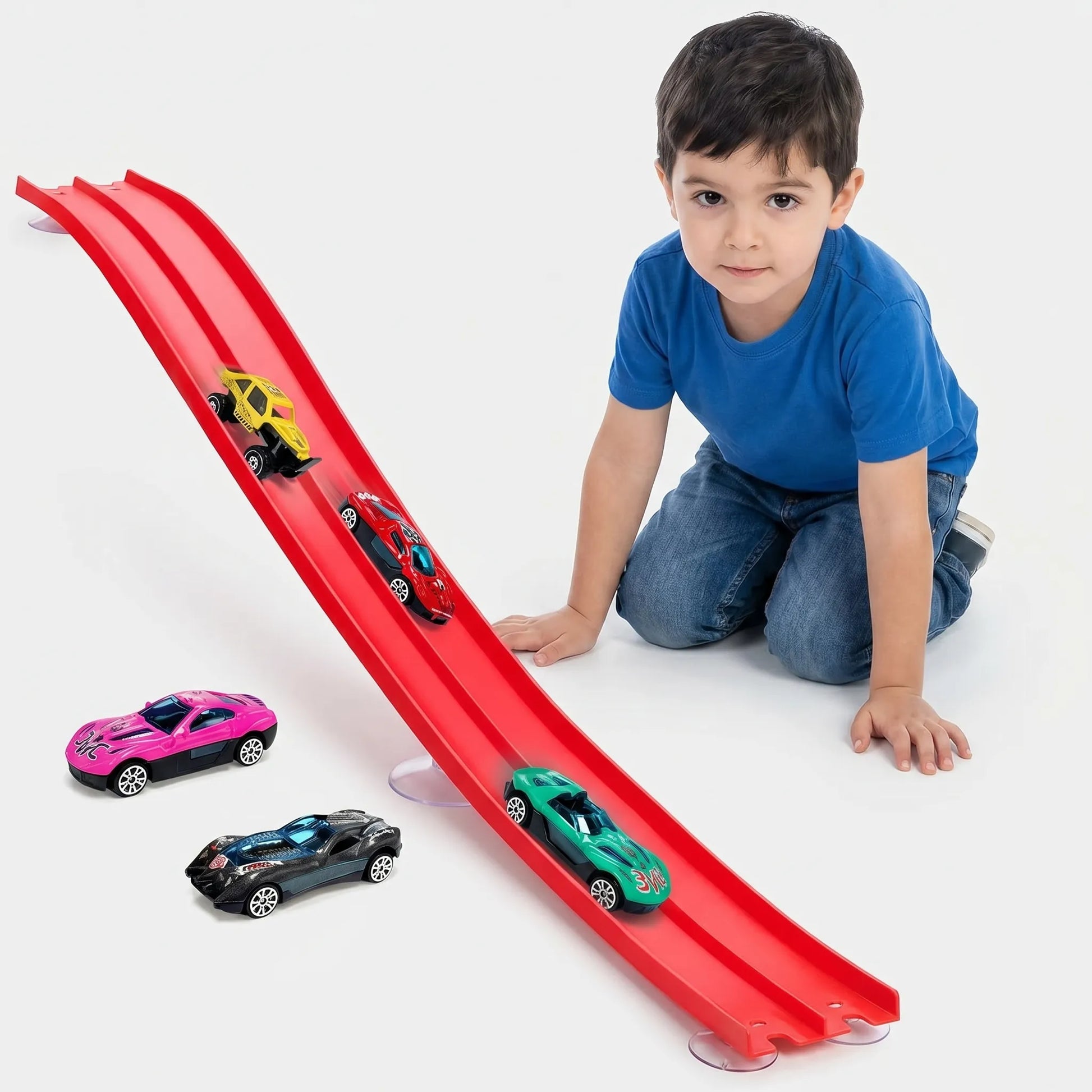 Flexibele Racebaan Speelset met 4 Auto’s – Buigbare Speelgoed Autobaan voor Kinderen