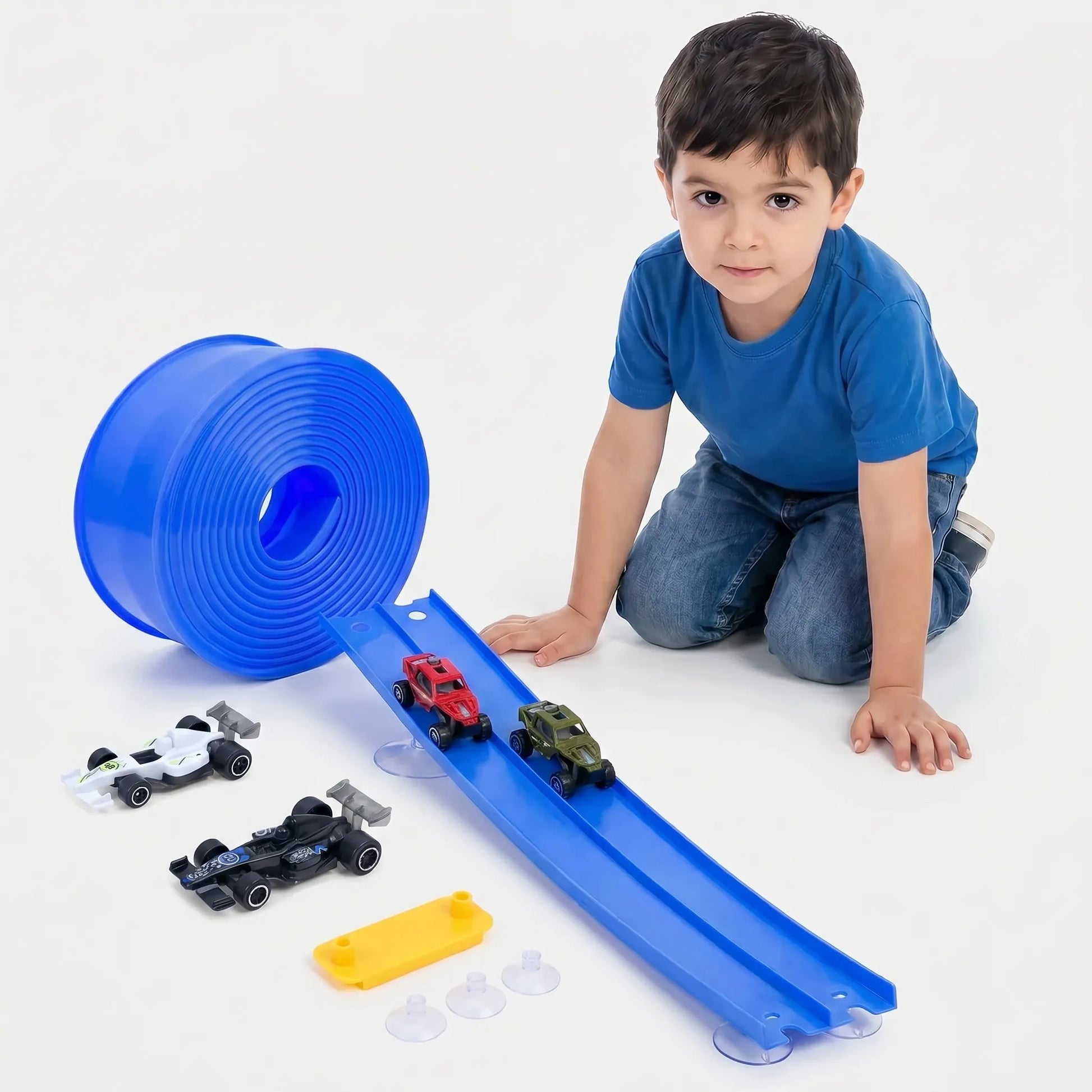 Flexibele Racebaan Speelset met 4 Auto’s – Buigbare Speelgoed Autobaan voor Kinderen