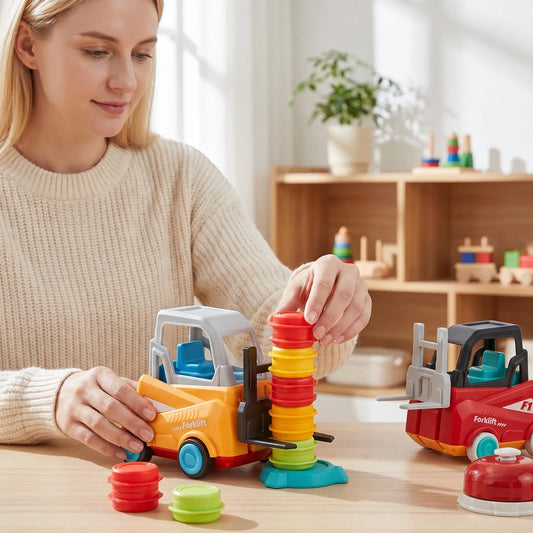 Forkheftruck Stapelspel - Tafelspel voor Kinderen Forkheftruck Speelgoedspel