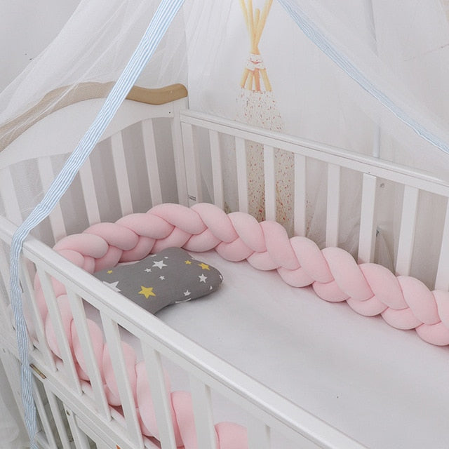 Gevlochten Bedslang Baby | Zachte Bedomranding voor Babybed en Box | 1 tot 3 Meter