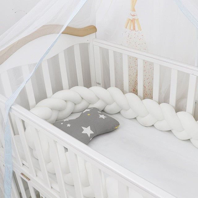 Gevlochten Bedslang Baby | Zachte Bedomranding voor Babybed en Box | 1 tot 3 Meter