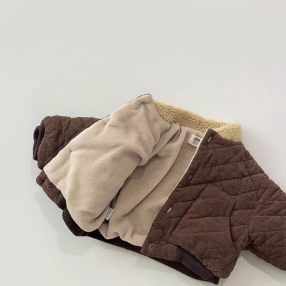 Gewatteerde jas voor kinderen (0–3 jaar) – unisex katoenen winterjas in bruin & beige-MiniBea