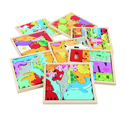 Houten Dierenpuzzel – Montessori Dieren Blokpuzzel Voor Peuters
