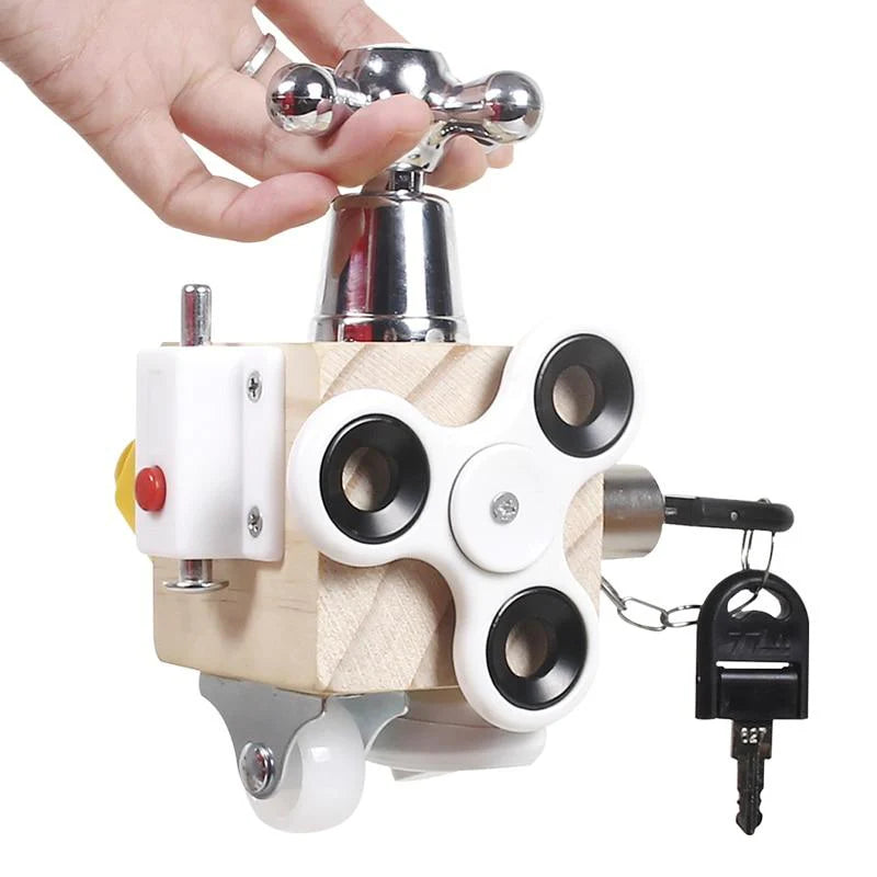 Montessori Activiteitenkubus – Houten Fidget Activiteitenkubus Blok