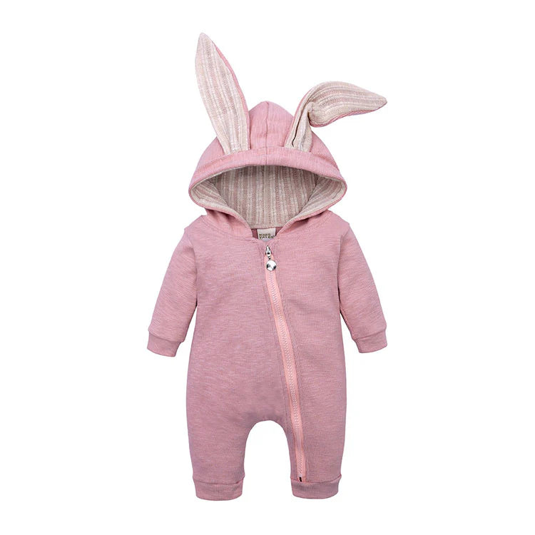 Baby Onesie – Schattige Romper Met Konijnenoren Capuchon Voor Peuters
