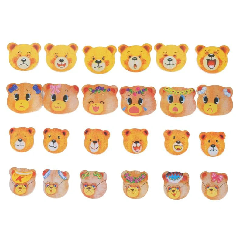 Mix & Match Berenpuzzel – Houten Berenfamilie Aankleedpuzzel