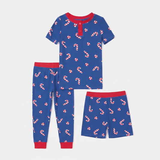 Kerstpyjama Jongens | Driedelige Bamboe Set met Zuurstokprint | 2 tot 12 Jaar