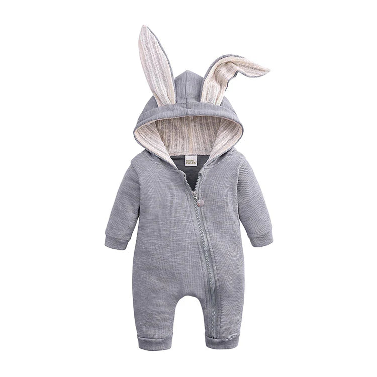 Baby Onesie – Schattige Romper Met Konijnenoren Capuchon Voor Peuters