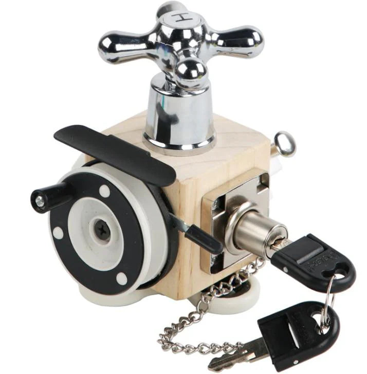 Montessori Activiteitenkubus – Houten Fidget Activiteitenkubus Blok