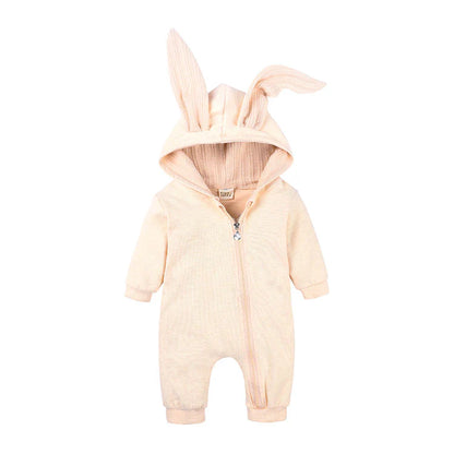 Baby Onesie – Schattige Romper Met Konijnenoren Capuchon Voor Peuters